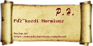 Pákozdi Hermiusz névjegykártya